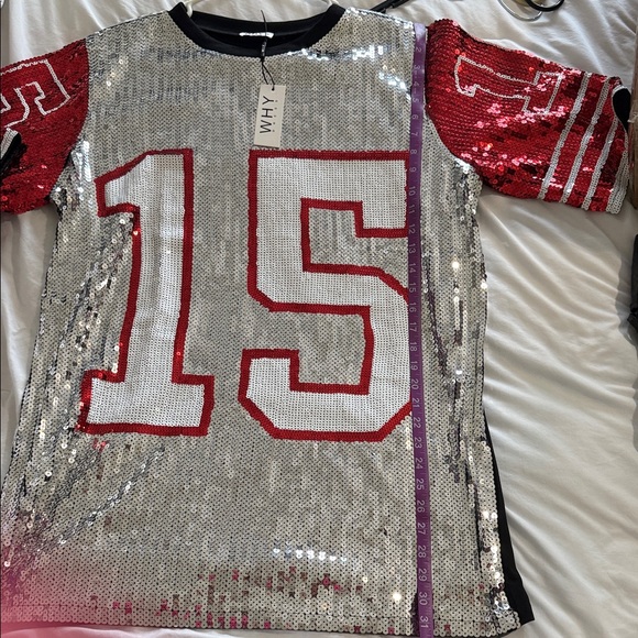 Chiefs Silver and Red Sequin Number 15 Dress NWT - Picture 6 of 6